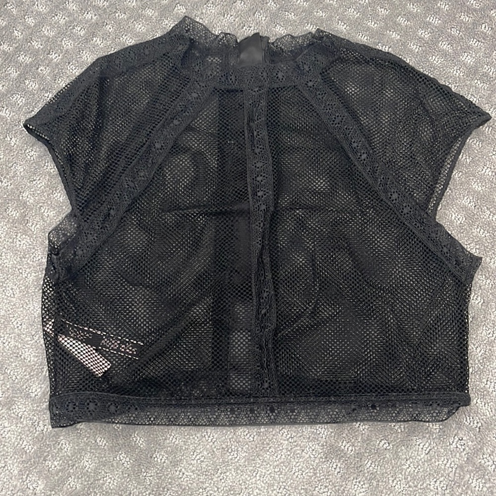 Victoria’s Secret Black Mesh Crop Too